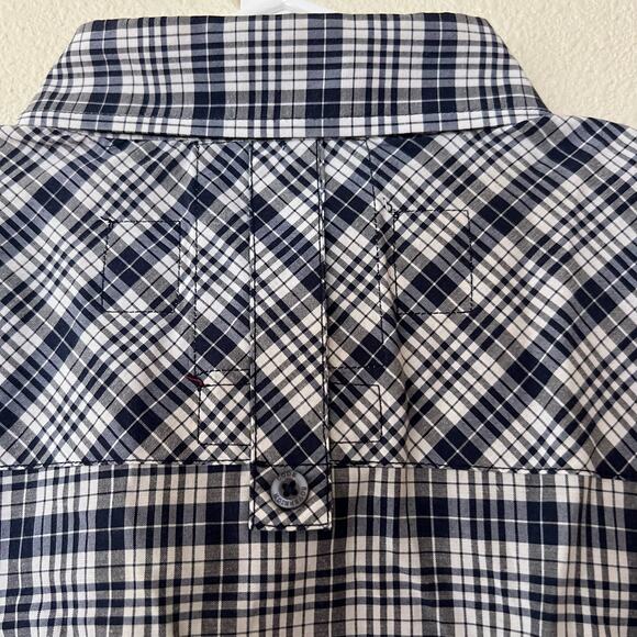 Sovereign Code Jackson blue plaid button up long sleeve western shirt Medium - Picture 6 of 11